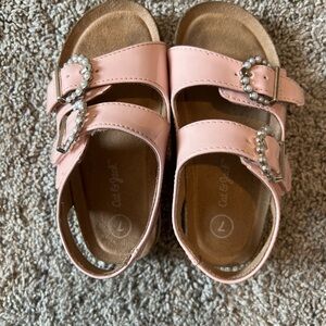 Cat & Jack Light Pink Toddler Sandals with Pearl Buckles